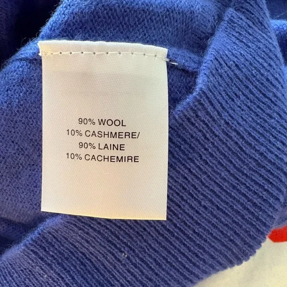 NWT The Westside Hibiscus Intarsia crew neck sweater in bright blue. - Picture 5 of 5